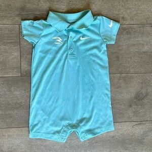 Nike Baby Boy Silky Soft Blue Polo Romper Size 3-6 Months EUC
Nike 3Brand